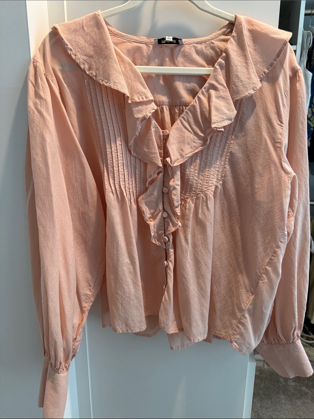 Madewell Vintage-Inspired Ruffle Front Blouse - Pink